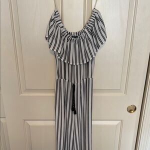 Striped Off-Shoulder Jumpsuit
